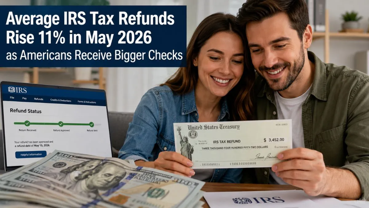 Average IRS Tax Refunds Rise 11% in May 2026 as Americans Receive Bigger Checks